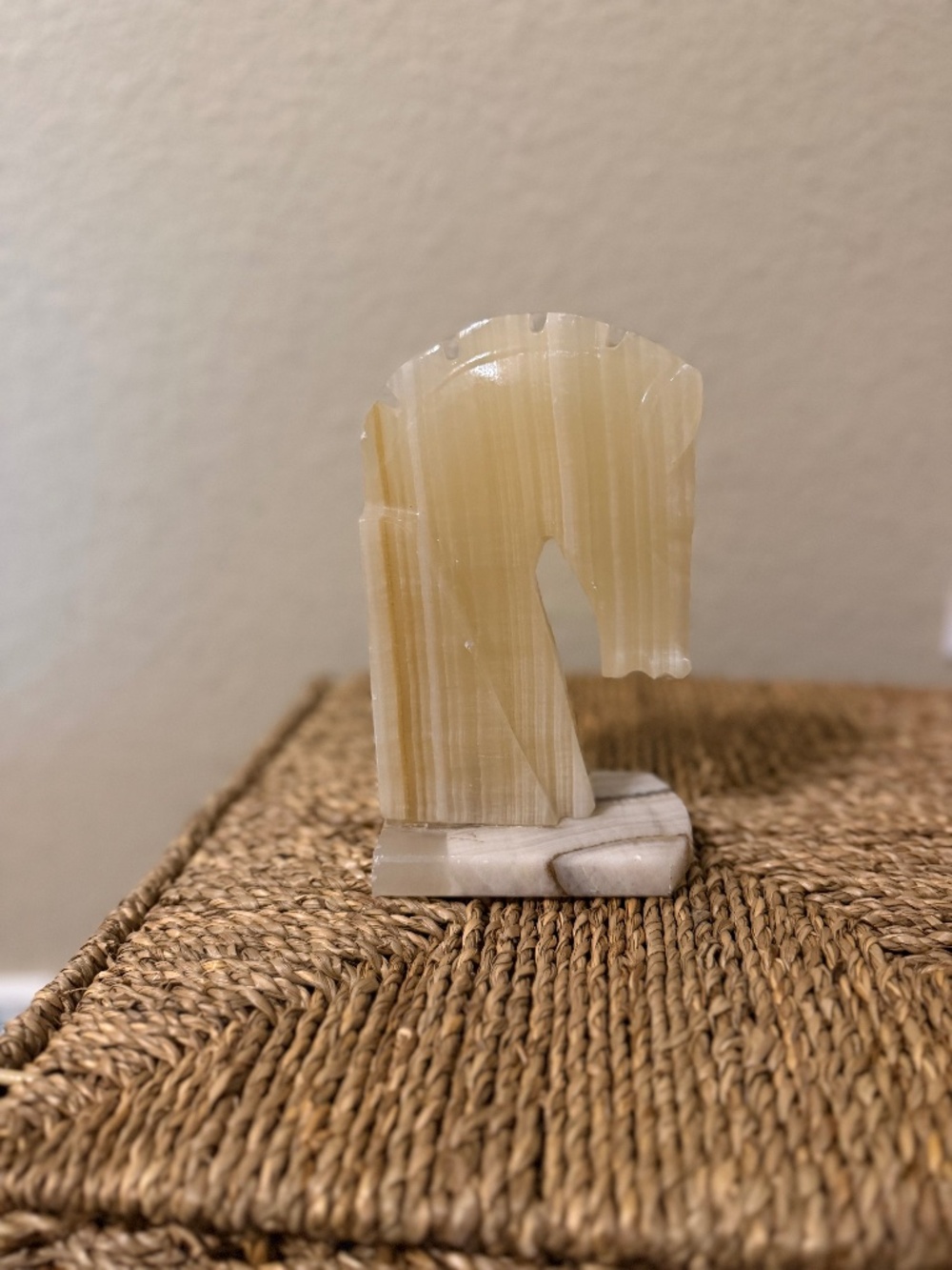 Vintage onyx horse head bookend